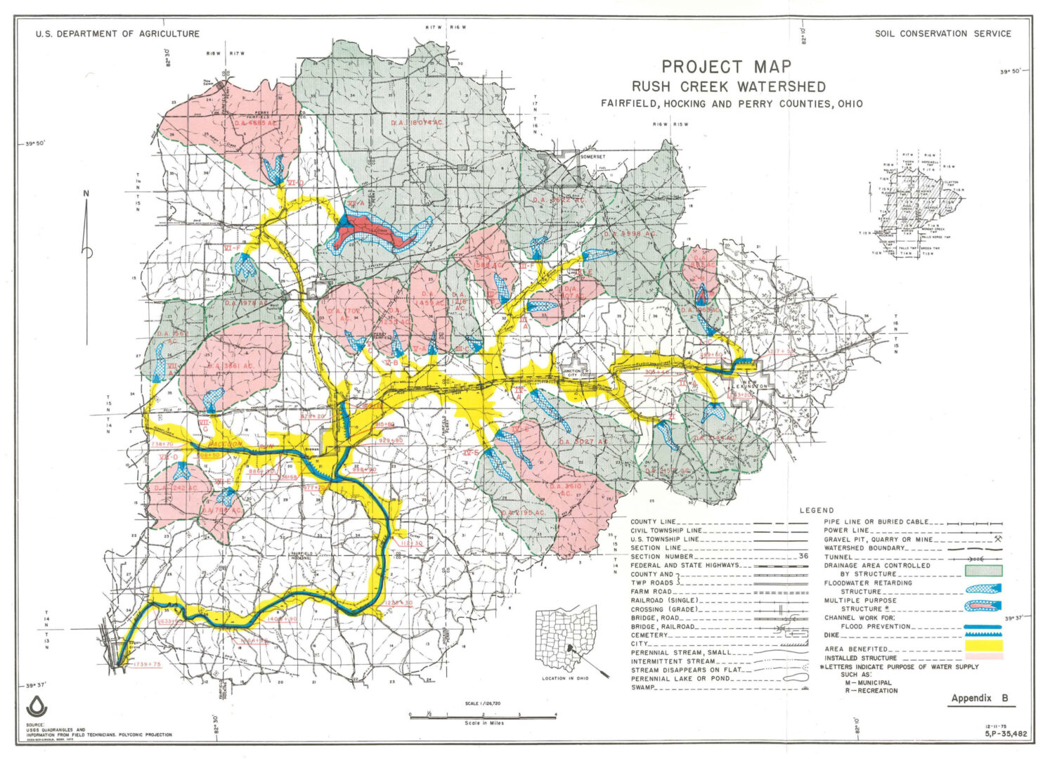 A map of the county 's roads and highways.